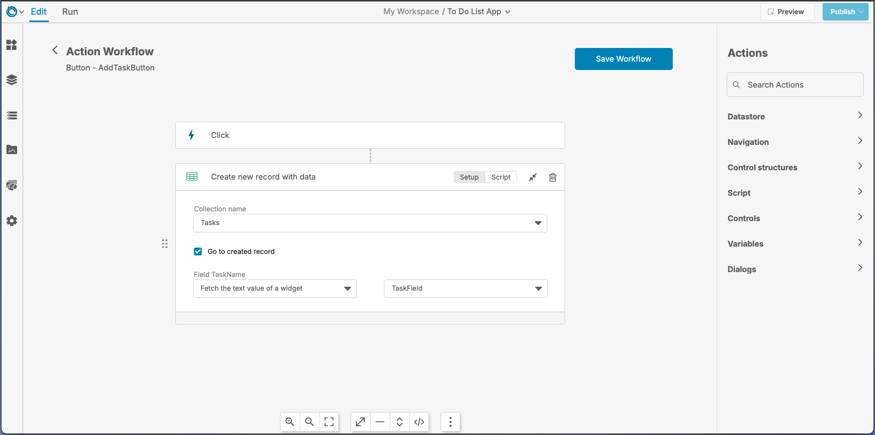 Actions Workflow Example