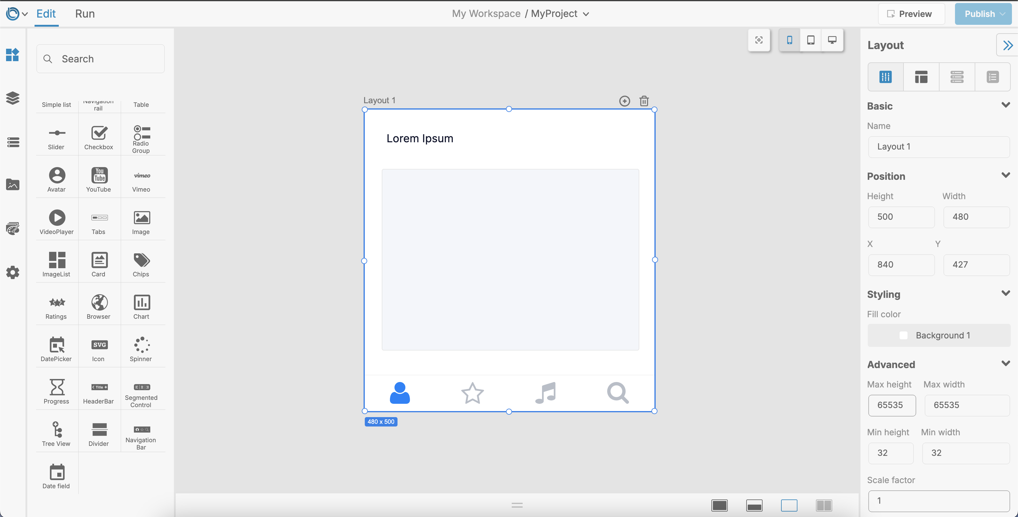 Mobile Layout Breakpoint Example