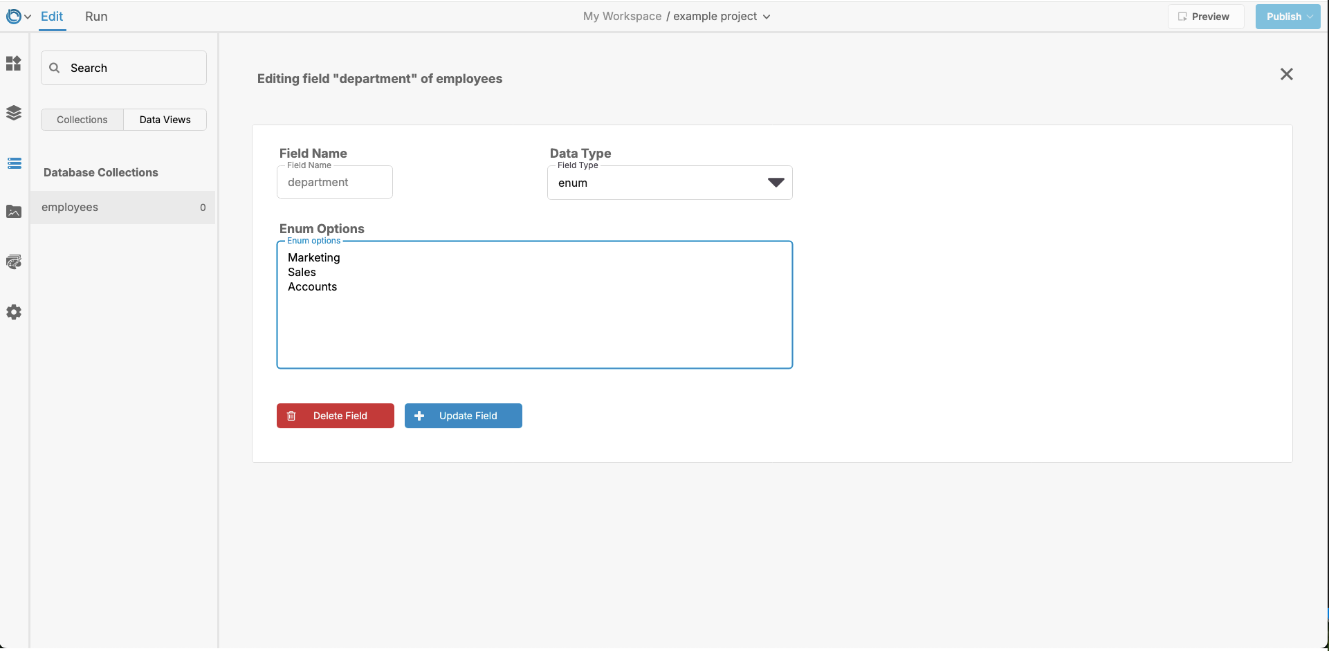 Managing Collection Fields