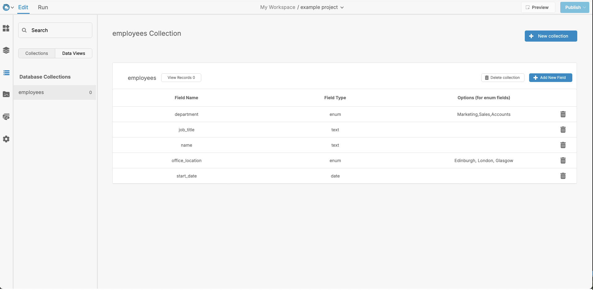 Overview Screen