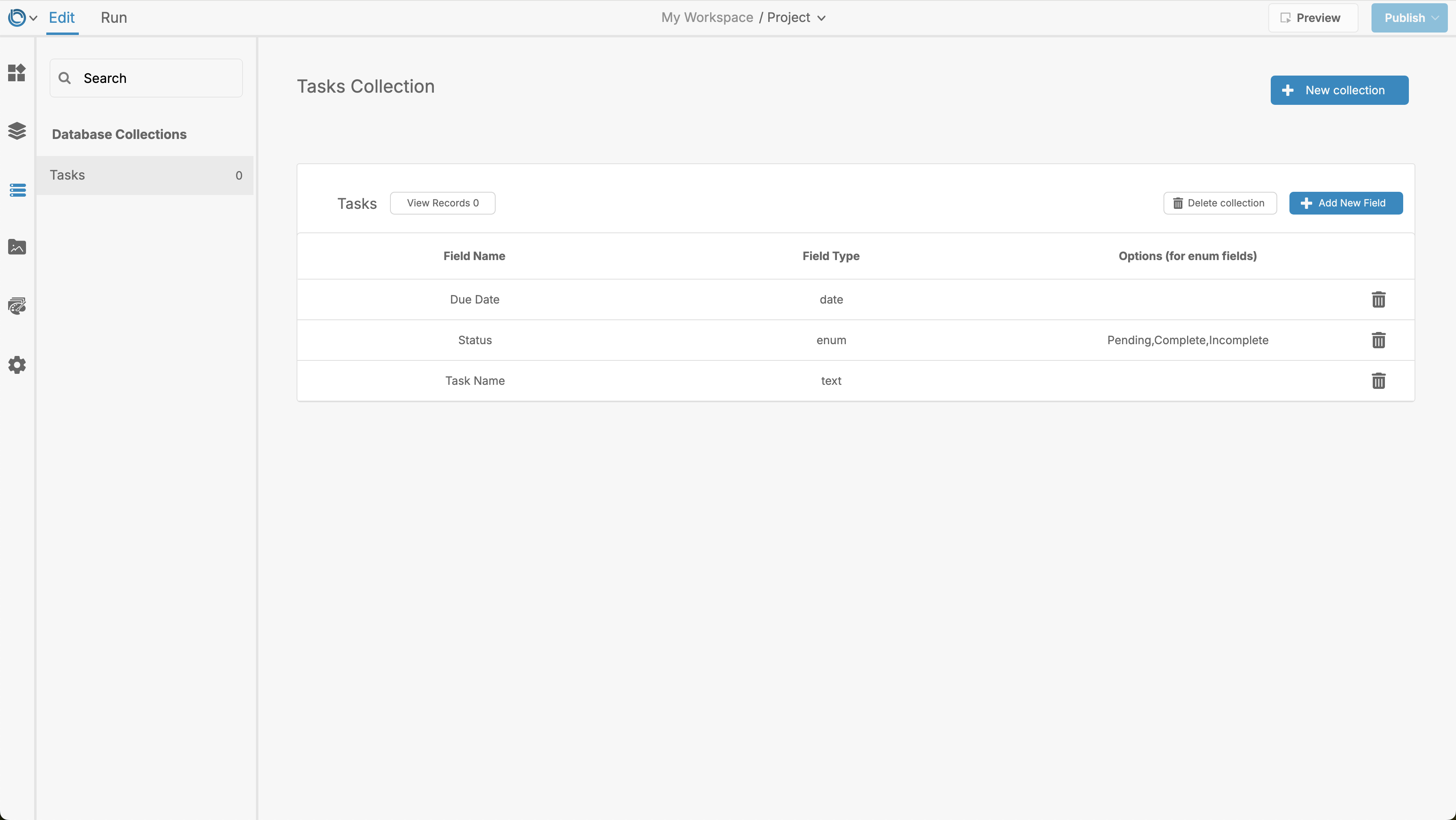 Datastore Collection Example