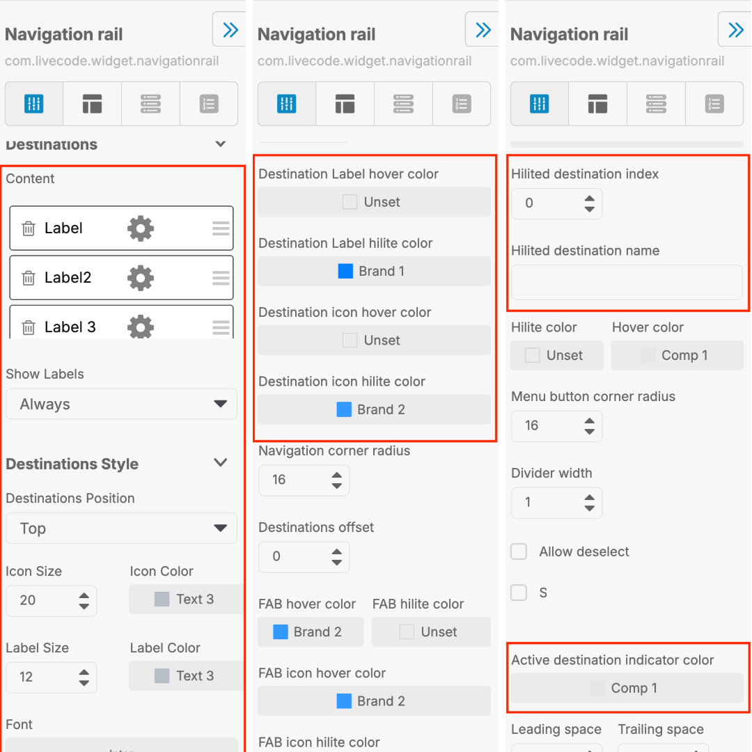 Customising the Navigation Rail&#39;s Destinations