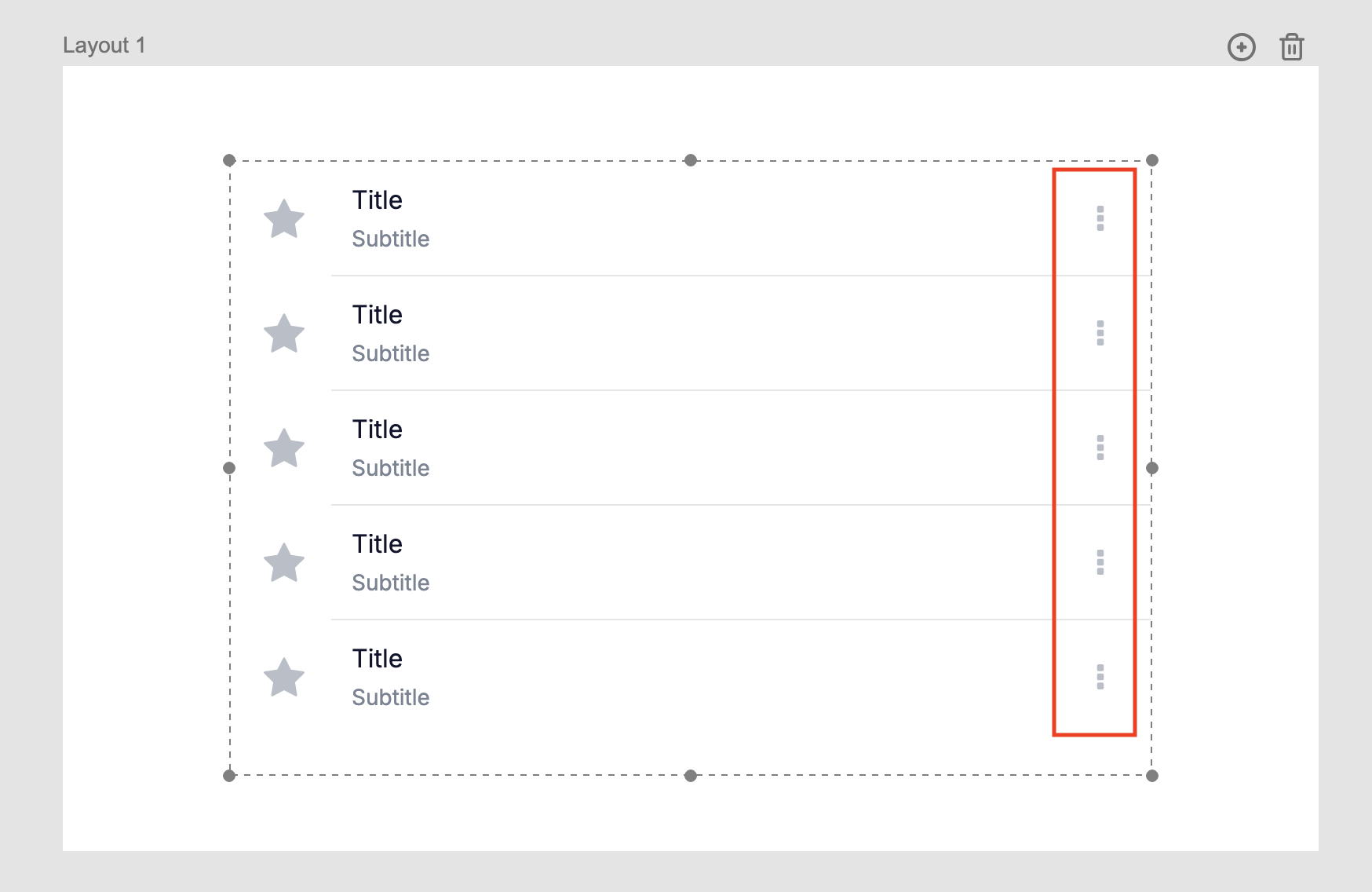 Image showing the Simple List&#39;s right section.