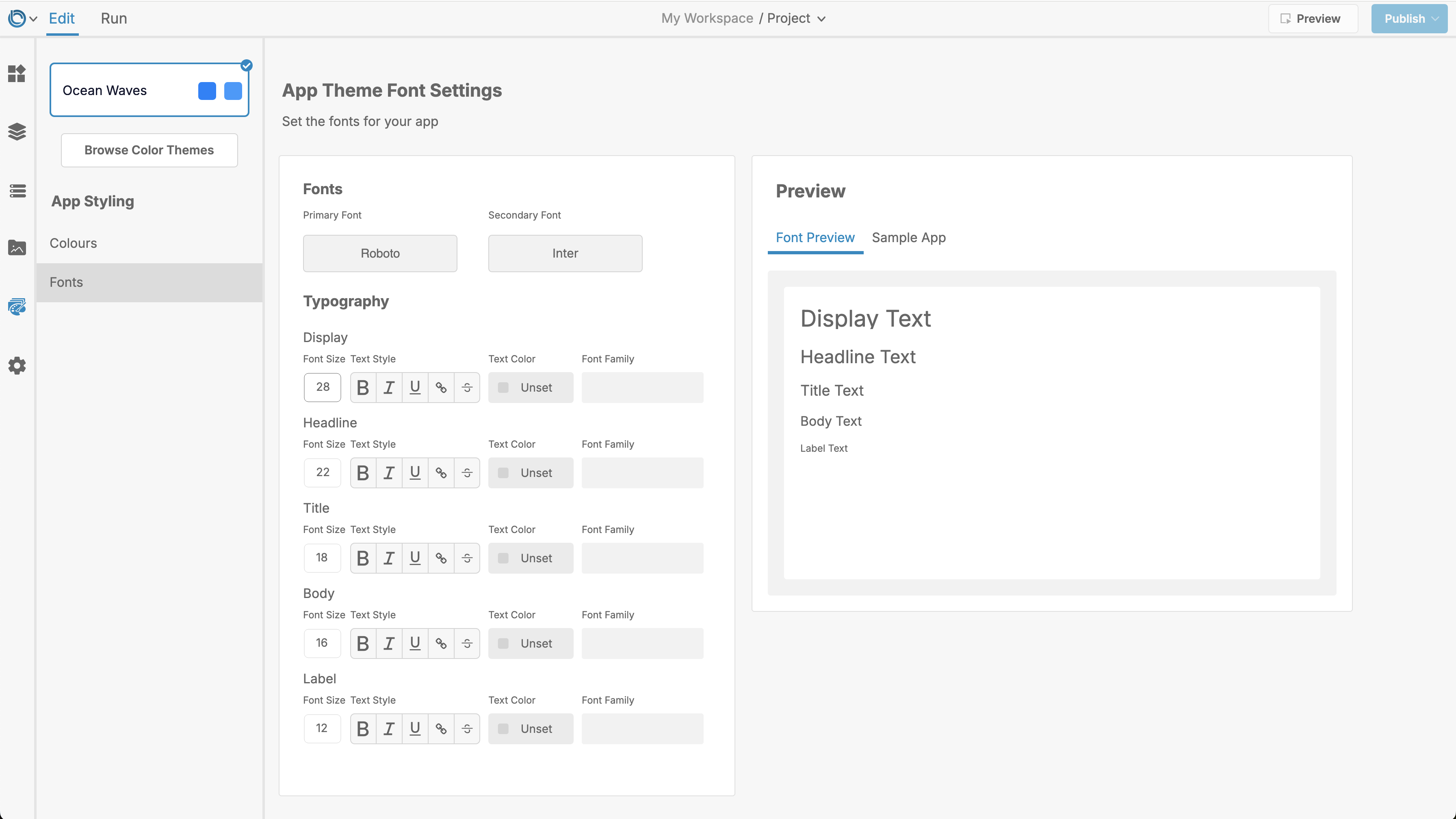 Font Customization Example